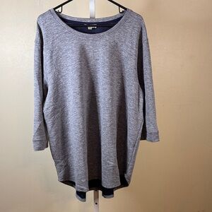 Jane and Delancey Heathered Blue 3/4 Sleeve Top 2x